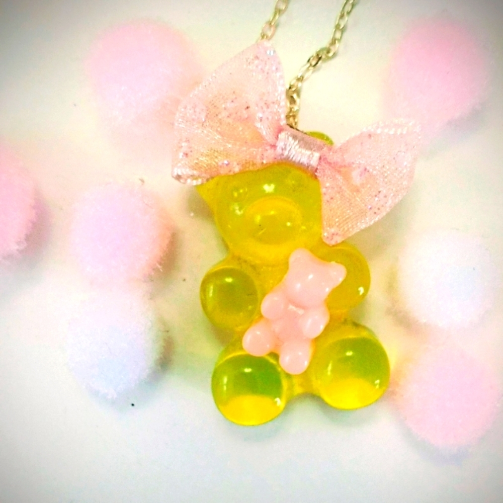 Your Basic Bear necklace 18” gold fill chain handmade in SF